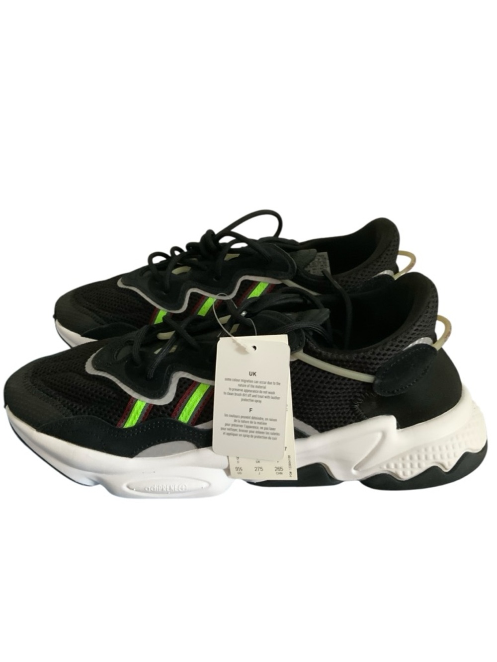 Adidas Men’s Ozweego Black Solar Green Athletic Sneakers